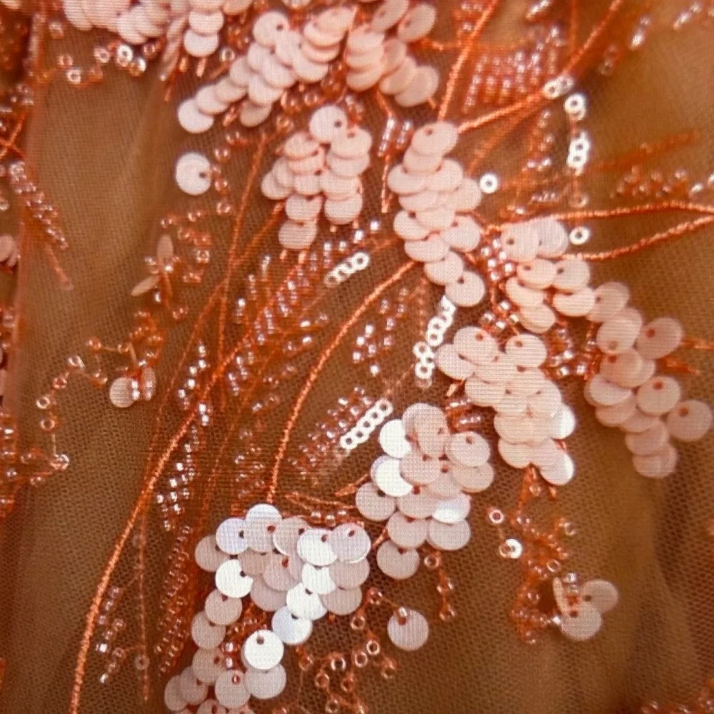 Dress the population black label. Brand new with tags. Coral beaded gown. Size s - Picture 5 of 7